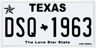 TX license plate DSQ1963