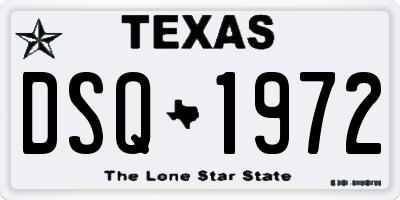TX license plate DSQ1972