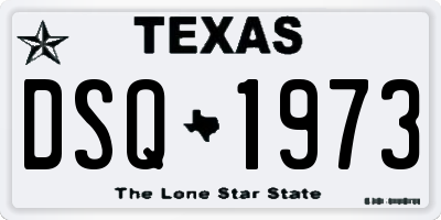 TX license plate DSQ1973