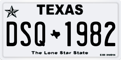 TX license plate DSQ1982