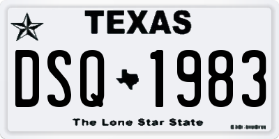 TX license plate DSQ1983