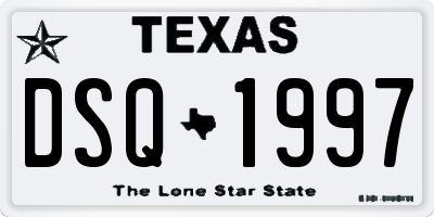 TX license plate DSQ1997