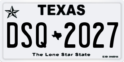 TX license plate DSQ2027