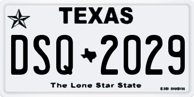 TX license plate DSQ2029