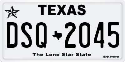 TX license plate DSQ2045