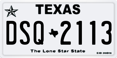 TX license plate DSQ2113