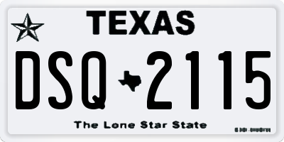 TX license plate DSQ2115