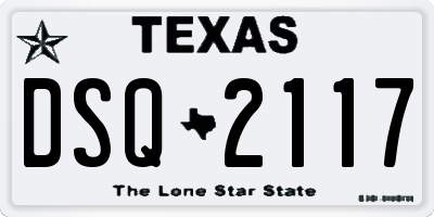 TX license plate DSQ2117