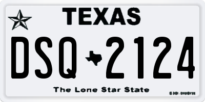 TX license plate DSQ2124