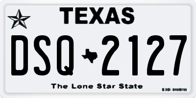 TX license plate DSQ2127