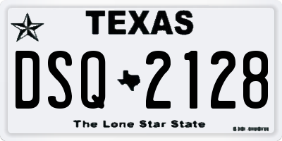 TX license plate DSQ2128