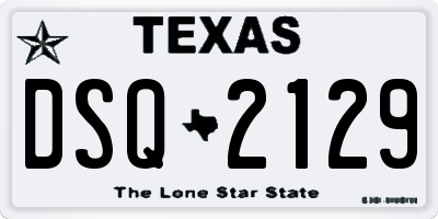 TX license plate DSQ2129