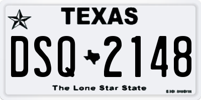 TX license plate DSQ2148