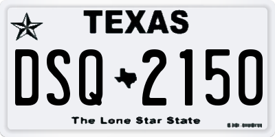 TX license plate DSQ2150