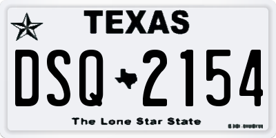 TX license plate DSQ2154