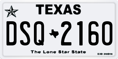 TX license plate DSQ2160