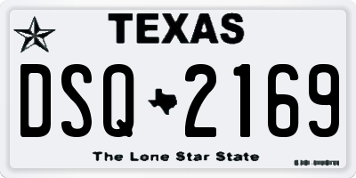 TX license plate DSQ2169