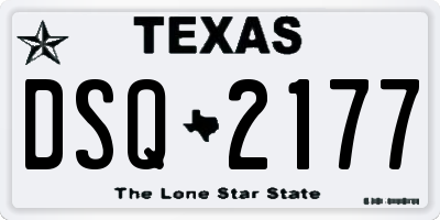 TX license plate DSQ2177