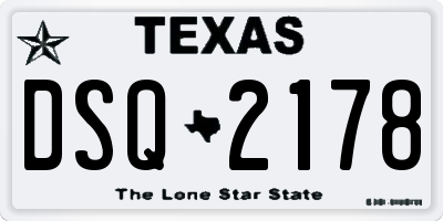TX license plate DSQ2178