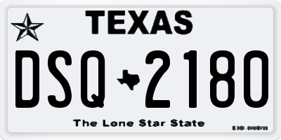 TX license plate DSQ2180