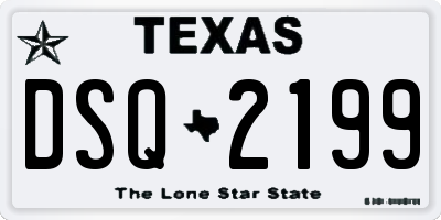 TX license plate DSQ2199