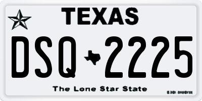 TX license plate DSQ2225