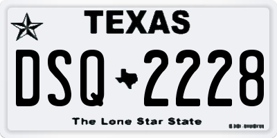 TX license plate DSQ2228