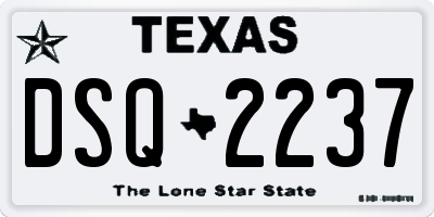 TX license plate DSQ2237