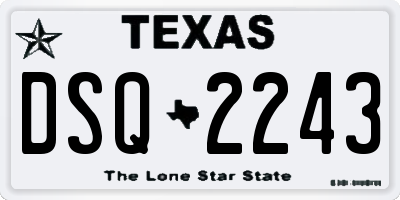 TX license plate DSQ2243