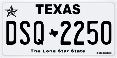 TX license plate DSQ2250
