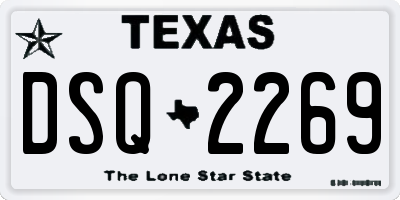 TX license plate DSQ2269
