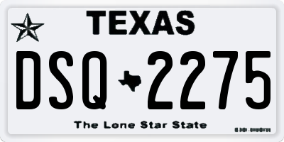 TX license plate DSQ2275