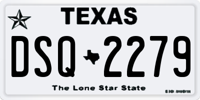TX license plate DSQ2279