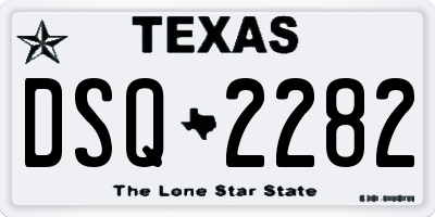 TX license plate DSQ2282