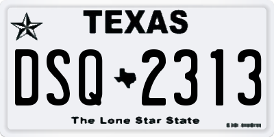 TX license plate DSQ2313