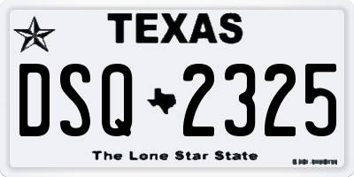 TX license plate DSQ2325