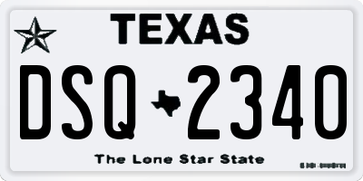 TX license plate DSQ2340
