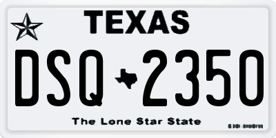 TX license plate DSQ2350