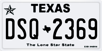 TX license plate DSQ2369