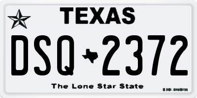 TX license plate DSQ2372