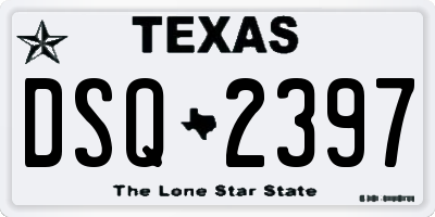 TX license plate DSQ2397