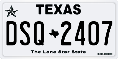 TX license plate DSQ2407