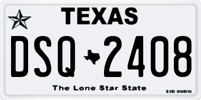 TX license plate DSQ2408