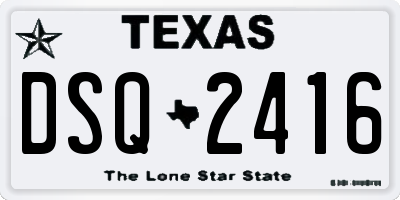TX license plate DSQ2416