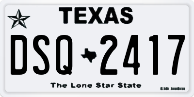 TX license plate DSQ2417