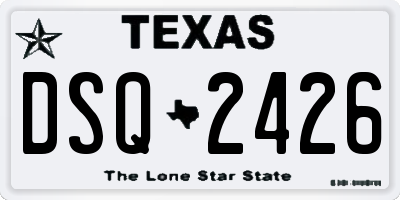 TX license plate DSQ2426