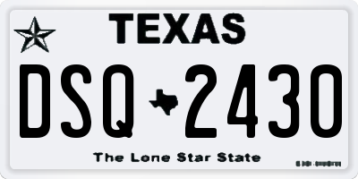 TX license plate DSQ2430