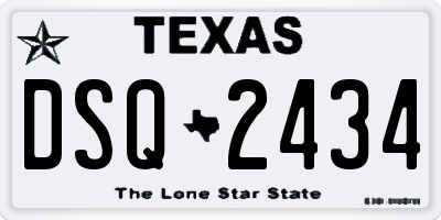 TX license plate DSQ2434