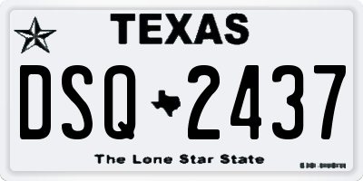 TX license plate DSQ2437