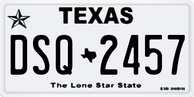 TX license plate DSQ2457